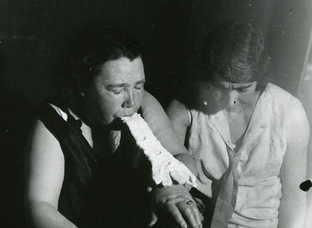 Ectoplasm being produced by a medium